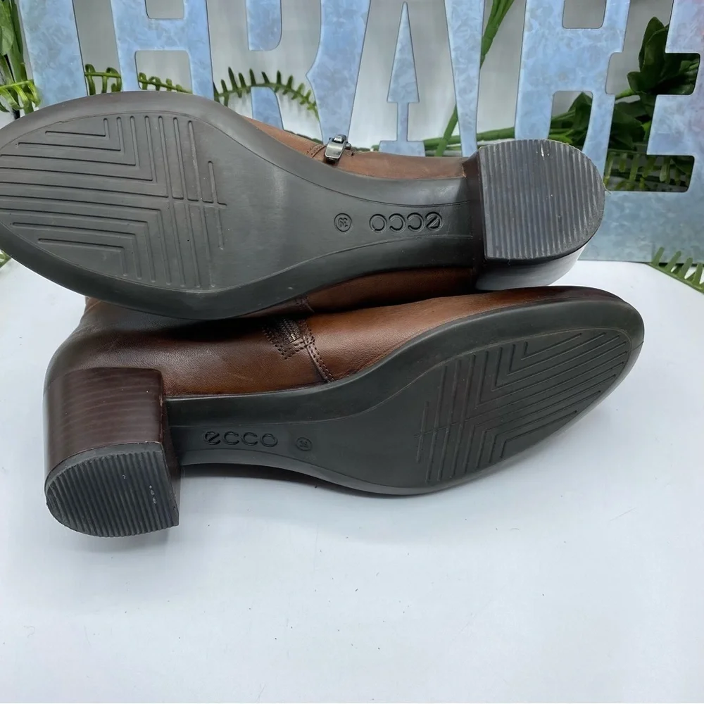 Ecco Sz‎ 39 (8-8.5) Brown Leather Booties